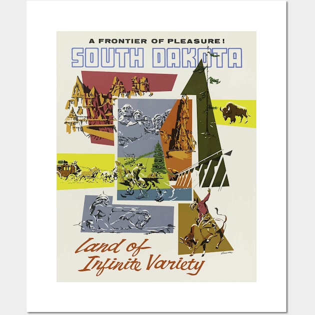 A Frontier Pleasure Vintage South Dakota Travel Design Wall Art by Jarecrow 